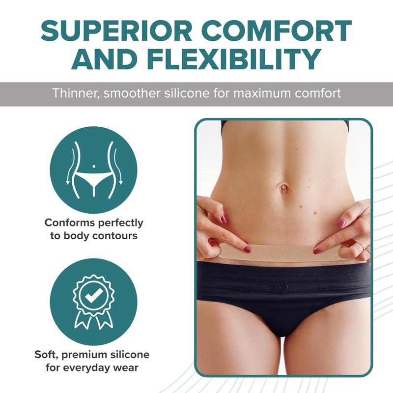 EpiDerm Long Strips Natural Silicone Scar Sheets – Soft, Flexible