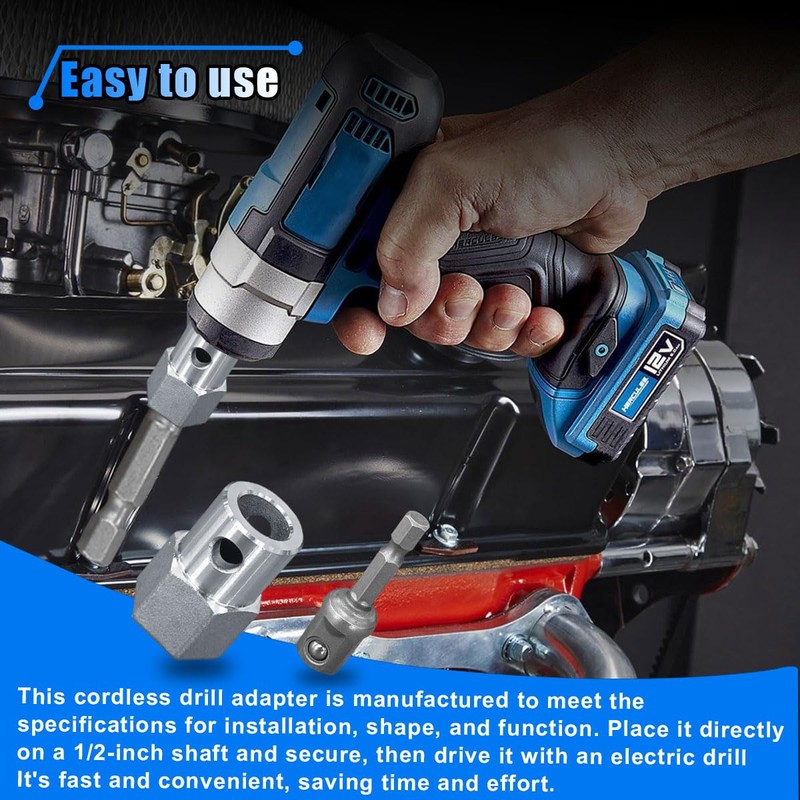 Upgraded Stainless Steel Trailer Jack Drill Adapter, Cordless Drill Adapter