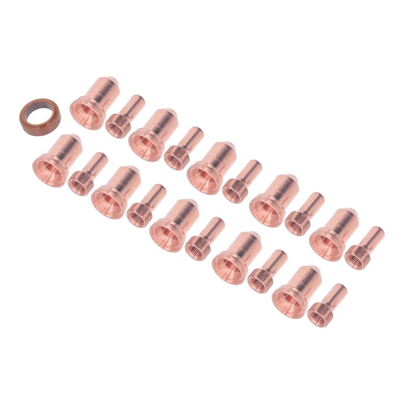 21Pcs Electrode Nozzle Set Brass 1.3mm Dia Nozzles Plasma Cutting