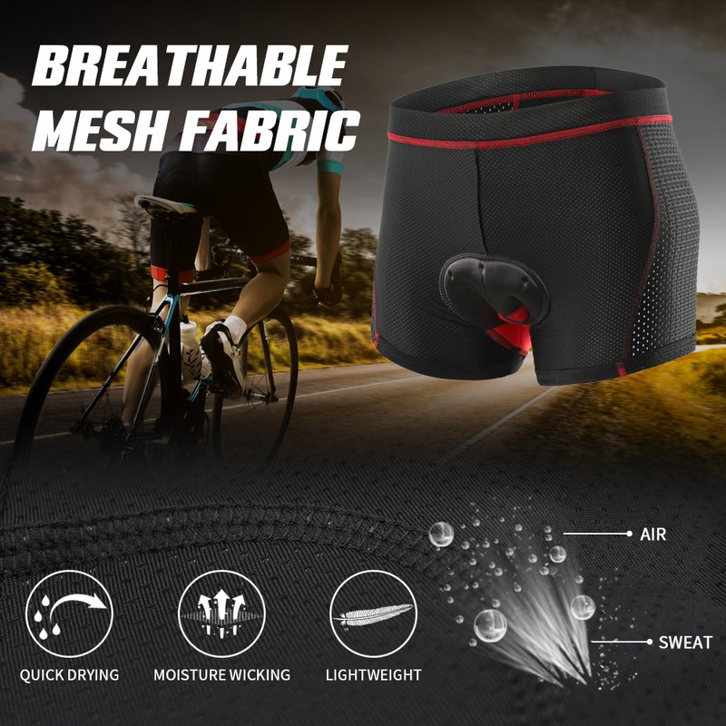 Men Cycle Underwear Shorts Breathable Gel Padded MTB Biking Riding