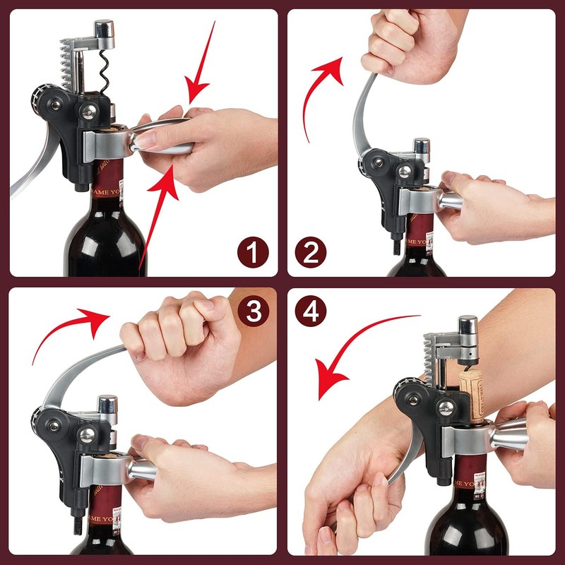 9 PCS Corkscrew Wine Opener Set, Stainless Steel Cork Screw