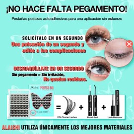 Set Extension De Pestañas Autoadhesivas Con Pinzas 120 Pieces 10-18 Mm Longitud Mixta Cu rvatura D Efecto Natural, Ideal Para Principiantes Azul. 1 Cm
