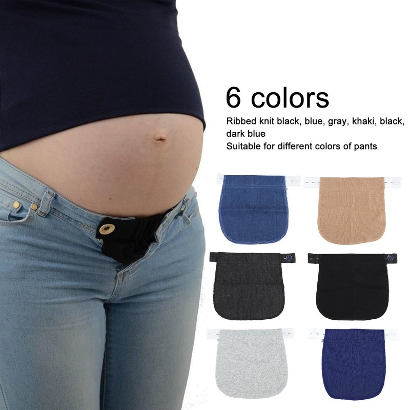 6 Uds Extensor de Pantalones de Maternidad, Tela de Nylon