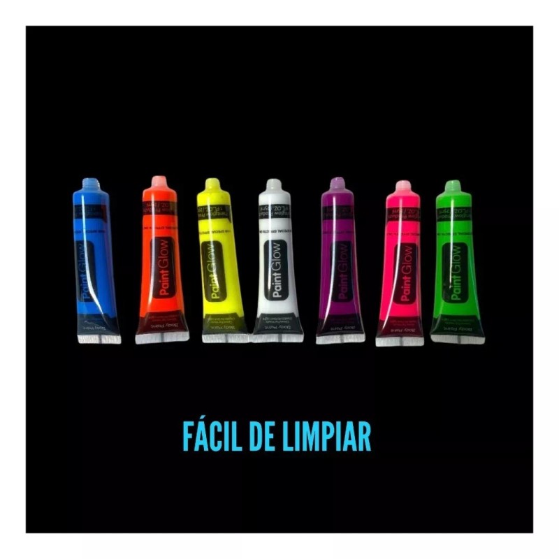 PaintGlow 12 Pintura Neon Luminosa Luz Uv Negra Body Paint