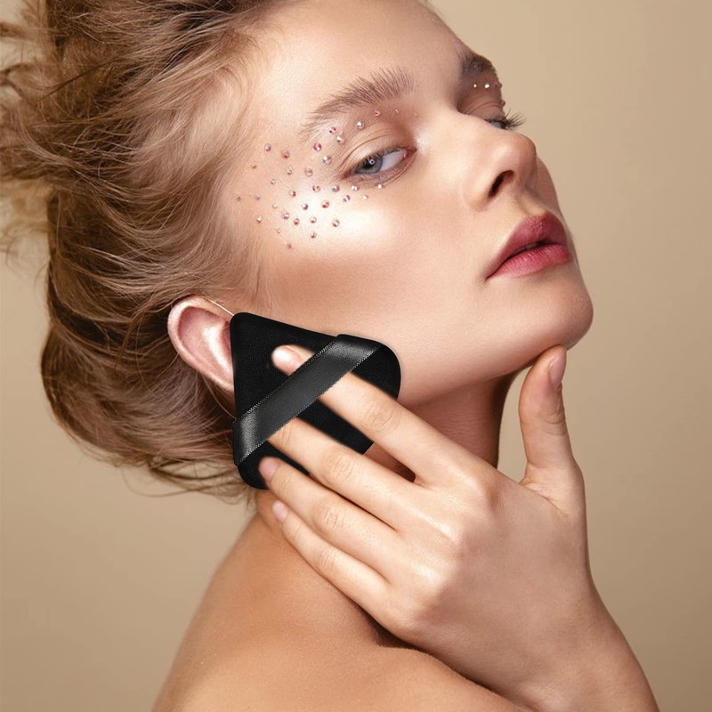 Pimoys パウダーパフフェイス メイクアップスポンジ トライアングルパウダーパフ ルースパウダーボディパウダー用 化粧ファンデーション スポンジ ベロアセッティング パウダーパフ ウェットドライビューティー