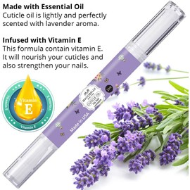 Lavander Pura Cutícula Y Aceite De Uñas Pluma 2Ml Cura Secas Las Cutículas Grietas.