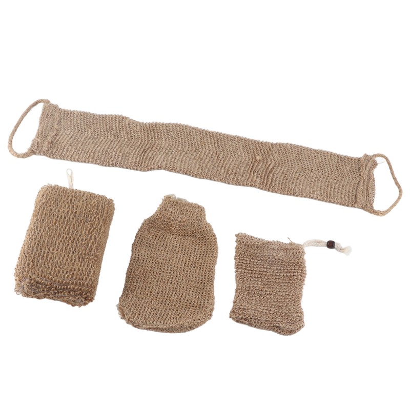 Exfoliating Jute Back Scrubber Concave Convex Surface Gift Package Jute