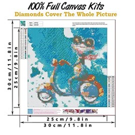 Diamond Painting 5D Diamond Embroidery Kit Wall Decor Diamond Puzzle Handmade Diamond Art Craft (Naughty Frog) 30x30cm