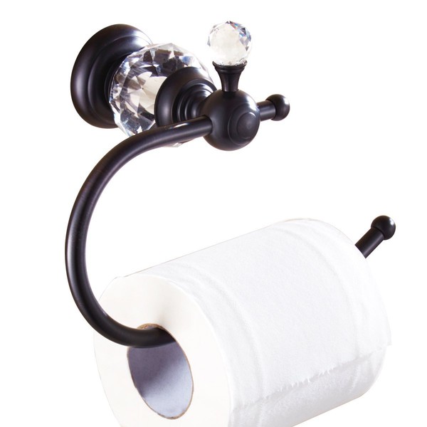 Nokozan Luxury Crystal Series Toilet Paper Holder Wall Mouted, Oil-Rubbed Bronze
