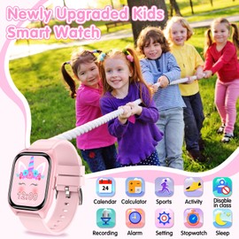Smooce Kids Smart Watch, Smart Watch for Kids with 20 Sports Modes 14 Puzzle Games Multiple Dials Stopwatch, Birthday Gift for Children 3-12 Years Old (Pink)