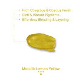 Art Whale Gouache Metallic Lemon Yellow Refills (50ml/1.7oz)|Intense Pigments, Easy Color Refill (2 pcs.)