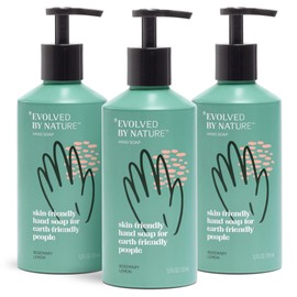 EVOLVED BY NATURE Evolved By Nature Liquid Hand Soap, 12 Oz (Pack of 3), Rosemary Lemon, Biodegradable Formula