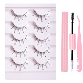 FAIRYGATE Eyelashes Natural 5 Pairs Color Coloured Strip False Lashes Eye for Cosplay DIY Party Festival Colored Lash Women Eyelashes Extensions C2317