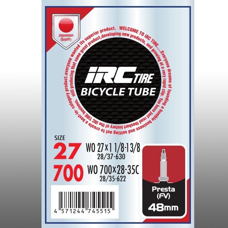 IRC Bicycle Tube 700x28 – C 仏式 48 mm Valve 28946j