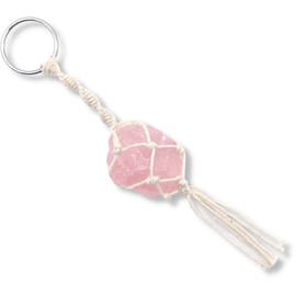 LAVISA Macrame Gemstone Keyring - Boho - Lucky Charm - Crystal - Healing Stone - Natural Stone Pendant - Handmade, Fabric,