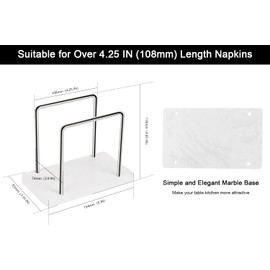 Livabber Napkin Holder, Metal Napkin Holder Modern Freestanding Tissue Paper Dispenser for Table Kitchen Countertop (Marble Base, Chrome)