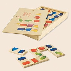 Dida - The domino game geometric 3D shapes is a breeze for toddlers, but also a board game for the whole family. The wooden domino is a family game