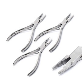 3 Pcs Silver Stainless Steel Hair Extension Pliers Multi-Functi Hair Extension Tools Pliers For Hair Extension-Hair DP-30