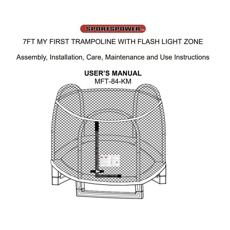 sportspower 7ft My First Trampoline, Curved Frame Tube with Foam
