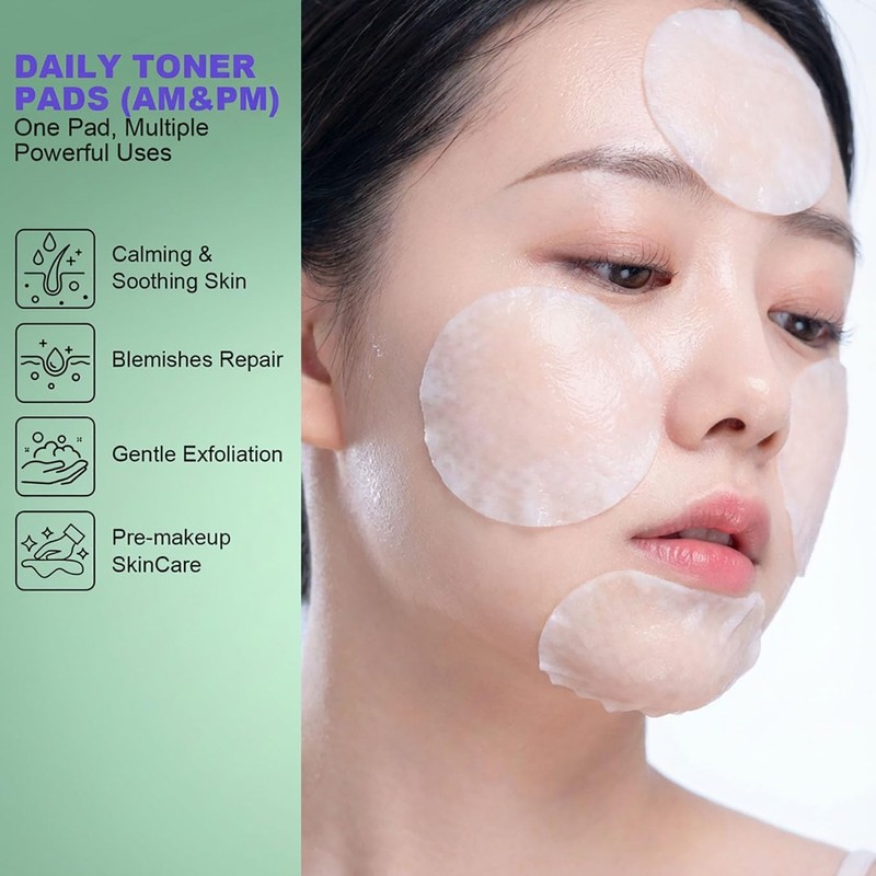 Madecassoside Toner Pads for Soothing Redness, Acne Care, Dark Spot