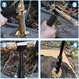 2 Pieces Woodworking Hand Drill, Manual Wrench Manual Auger Drill Bit Sets Hand Screw Drill Bit with Wood for Outdoor Survival, Camping, Bushcraft Work (19 x 230 mm)