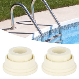 Alvinlite 2 Pcs Swimming Pool Ladder Bumper Rubber Plugs, Universal Pool Ladder Rubber End Caps Safety Bumper, Pool Ladder Replacement Accessories for Underwater Escalators, White