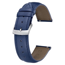 BINLUN Leather Watch Strap 22 mm 21 mm 20 mm 19 mm 18 mm 16 mm 14 mm 12 mm Multicoloured Watch Straps for Women Men Replacement Quick Release Leather Strap Watches Bracelet, blue, Strap.