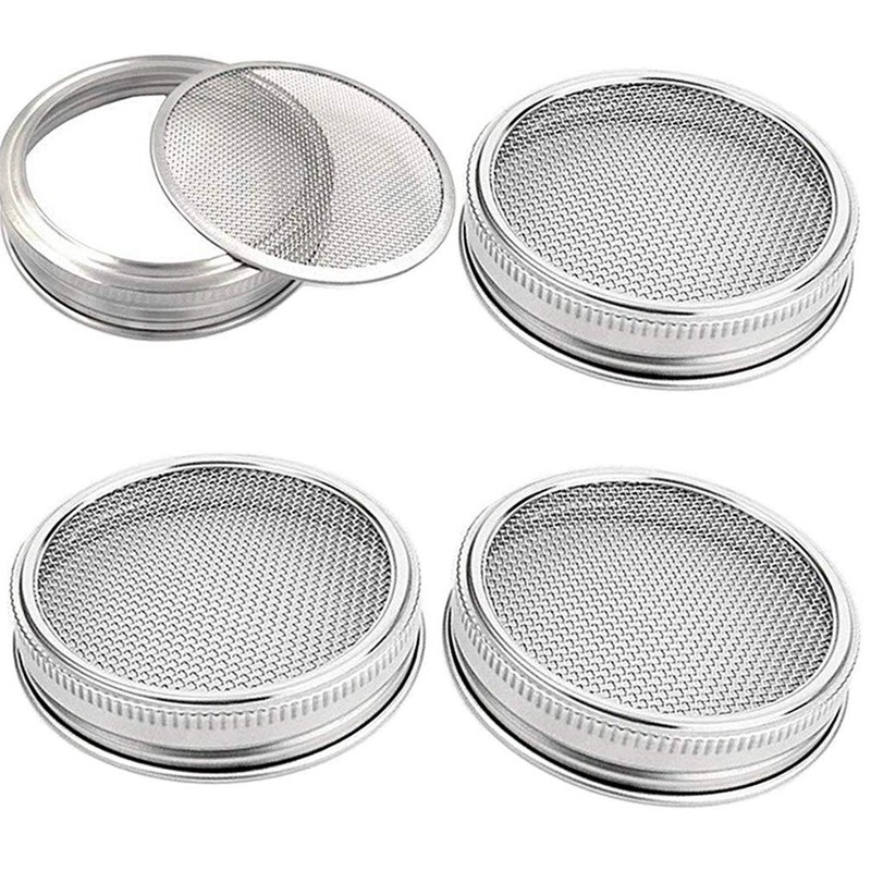 4 Pack Strainer Mesh Lids 316 Stainless Steel WIDE MOUTH