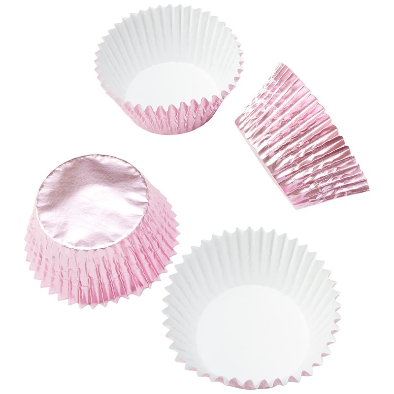 Scrumptious Sprinkles Baby Pink Foil Cupcake Cases x 30, Fabric,