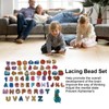 64pcs Lacing Bead Set Wooden Number Fruit Pattern Stringing Beads