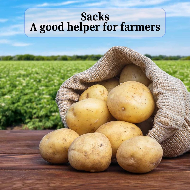 2PCS Large Hessian Potato Sack, Vegetable & Potato Storage Sack,