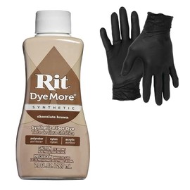 Dye – Rit Synthetic Liquid Fabric Dye for Crafting, Clothing, and Décor – 7 oz. Bottle – with Artisx Nitrile Gloves Included (Chocolate Brown)