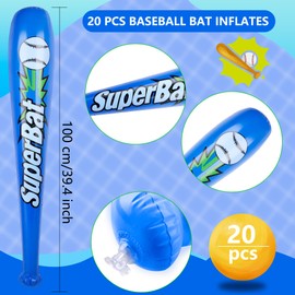 20 Pcs Inflatable Baseball Bat 31 Inch Blow Up Baseball Bat Bulk Multicolor Inflatable Bat Toy for Carnival Birthday Summer Pool Beach Playing Swimming Party Favors
