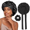 Satin Bonnet Night Sleep Cap, Silk Curls Breathable Silk Sleep