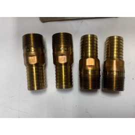 Simmons 4 Pack Simmons 1" Male NPT MNPT x 1" MIP Male Insert Lead Free Red Brass Adapter