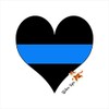 Thin Blue Line Heart - Police Policemen - Window Bumper