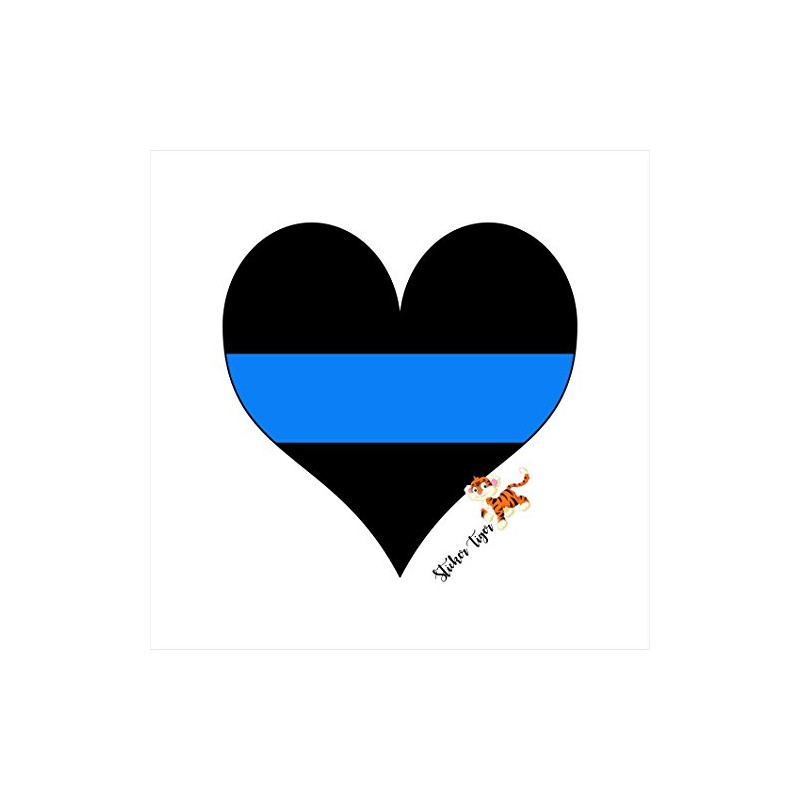 Thin Blue Line Heart - Police Policemen - Window Bumper