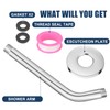 Shower Arm with Flange, 10 Inch Chrome Shower Pipe, Wall