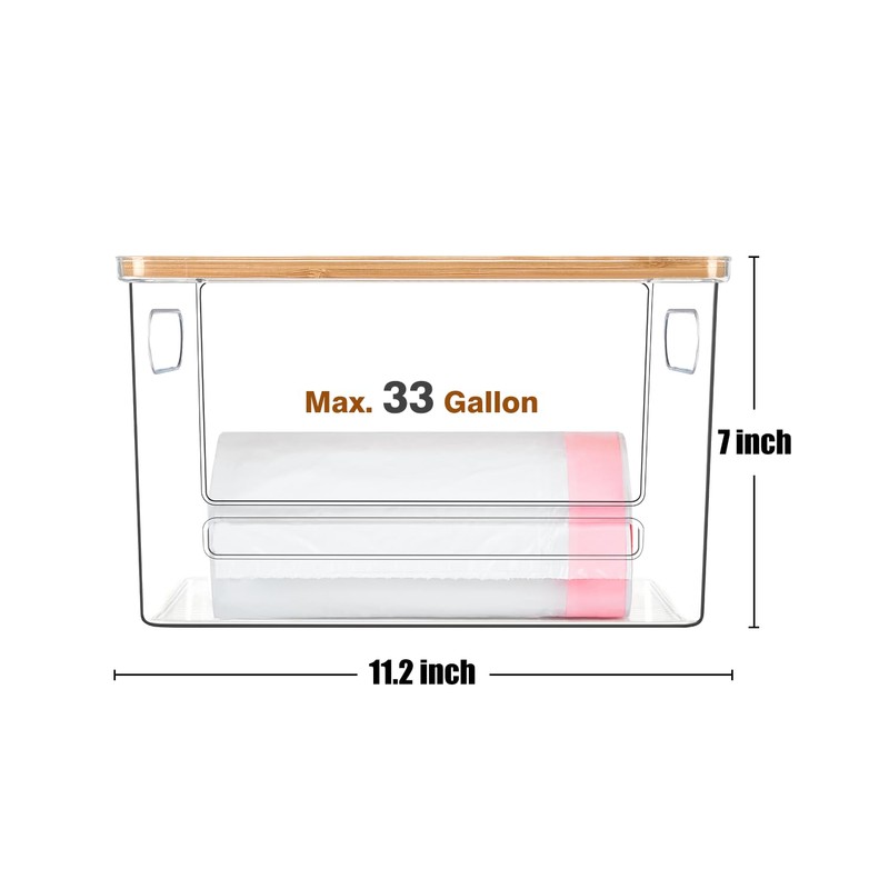 Trash Bag Dispenser 2 Pack, Acrylic Garbage Bags Dispenser with
