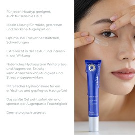 WELLMAXX Hyaluron⁵ perfect eye gel concentrate l hyaluronic eye gel against swelling and dryness wrinkles l 5-fold hyaluronic acid l cooling l made in Germany l 20 ml