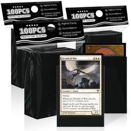 Black Card Sleeves Fit for MTG, 300 Pack Perfect Fit Standard Card Sleeves for Trading Cards Sports Cards Baseball Cards TCG Yugioh, Sturdy and Nice Shuffling