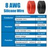 MOOKEERF 8 Gauge Silicone Wire 100 FT Red + 100