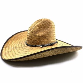 Western Peak Milani Guacho Large Straw Cowboy Ranch Hat 20" - 21" (Style 3 21") Beige