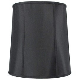 12x14x15 Black Fabric Drum Lampshade with Gold Liner with Brass Spider Fitter - Perfect for Table and Desk Lamps - Medium, Black