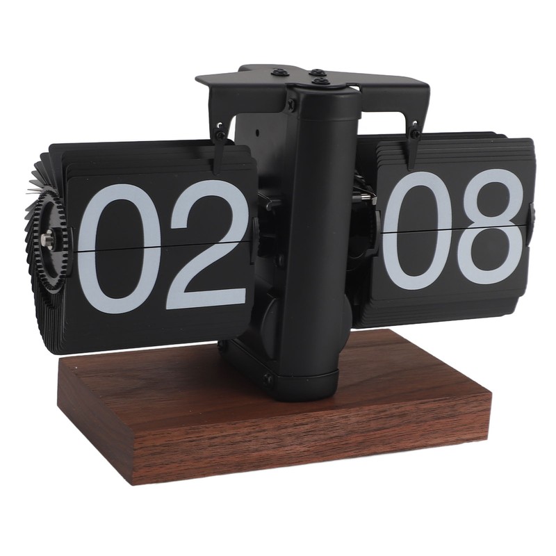 Flip Desk Clock Vintage 24 Hours Anti Slip Base Rotary
