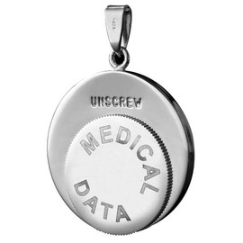 Infomedic Stainless Steel Pendant - Round Shape (inc. Chain)