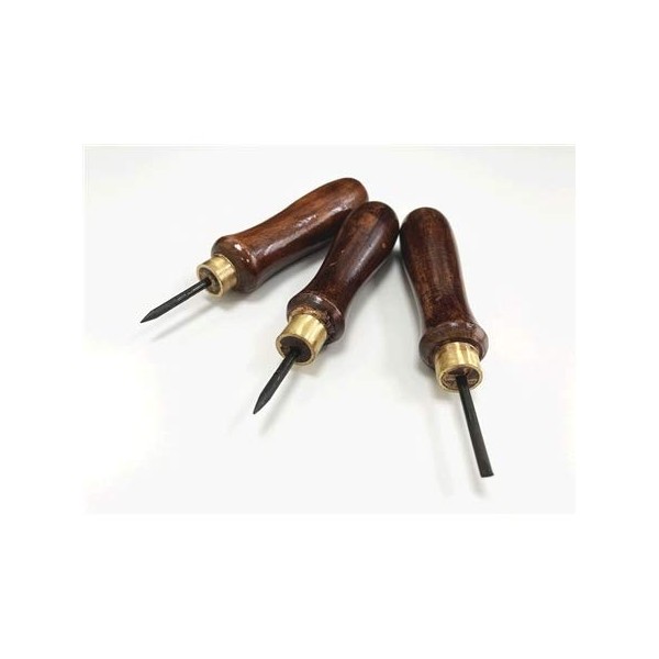 Toolzone 3 Piece Bradawls with Wooden Handles (to Ease The