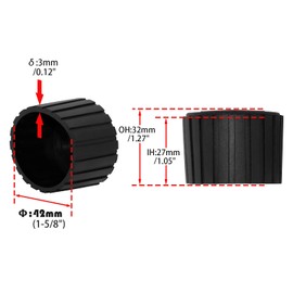 Flyshop Chair Leg Tips Caps Furniture Floor Protectors Odourless Frosted Synthetic Rubber Chair Leg Caps, Round, 1-5/8 inch, 42 mm, 4PCS, Black