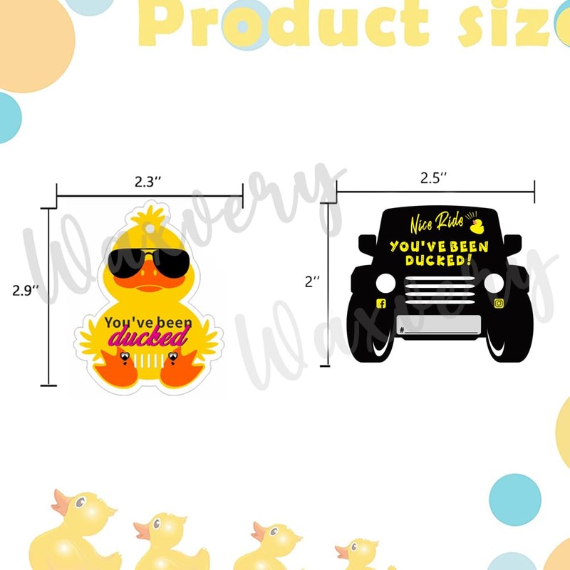 Waxvery Duck Tags,You've Been Ducked, Cute Yellow Duck and Black