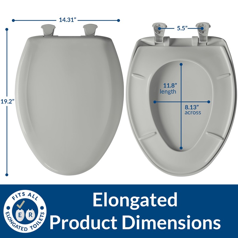 Bemis Classic Colors Slow Close Toilet Seat, Easy Clean Hinges